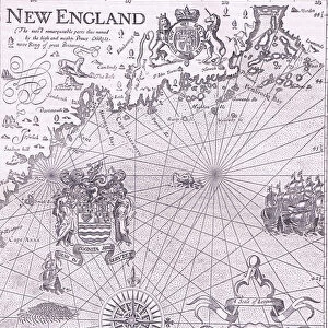 Part of Captain J Smiths map of New England, illustration from Cassell