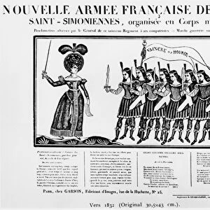 Caricature depicting the new French army of Saint-Simonian women, c