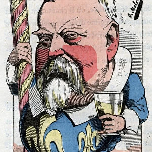 Cartoon by Viscount de Lorgeril (Hippolyte Louis), French politician