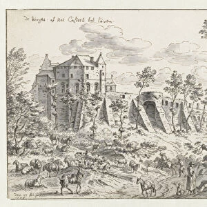 Castle of Leuven, 1675 (pen and ink on paper)