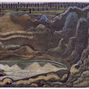 The Caterpillar Crater, from British Artists at the Front, Continuation of The Western Front, Part Three, Paul Nash, 1918 (colour litho)