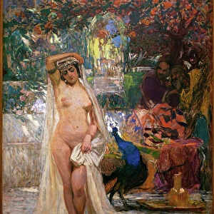 The Chaste Suzanne - Painting by Gonzalo Bilbao Martinez (1860-1938), Oil On Canvas, circa 1914 - Museum of Fine Arts of Seville, Spain