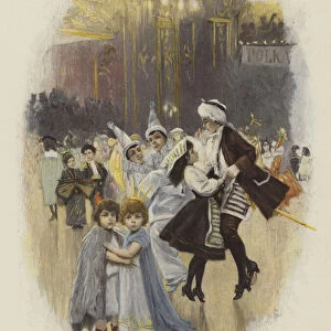 Childrens Ball at Carnival Time (colour litho)