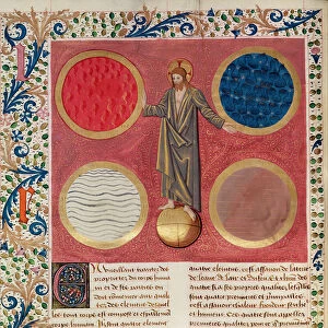 Christ surrounded by the Four Elements (vellum)