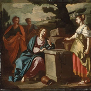 Christ and the Woman of Samaria at the Well (oil on canvas)