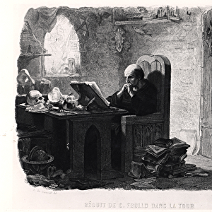 Claude Frollo in the Tiny Room of the Tower, illustration from