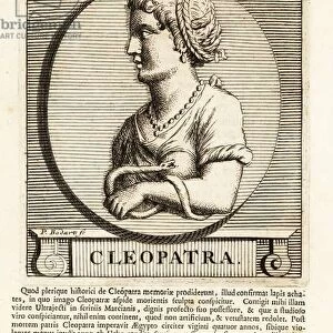 Cleopatra with asp at her breast, 1759 (engraving)