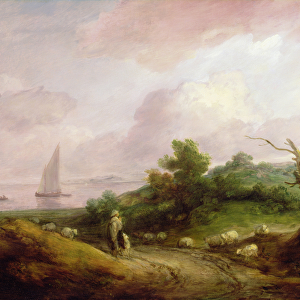 Coastal Landscape with a Shepherd and his Flock, c. 1783-4 (oil on canvas)