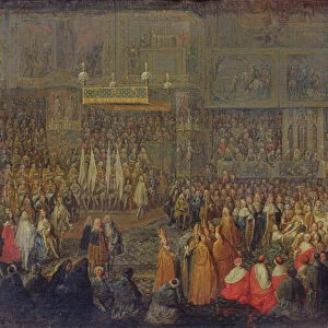 Coronation of Louis XV (1710-74) 25th October 1722, 1735 (oil on canvas)