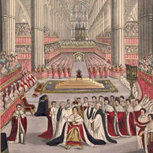 Coronation of Queen Victoria (coloured engraving)