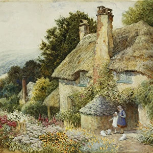 A Cottage at Selworthy, near Minehead, (pencil and watercolour heightened with white)