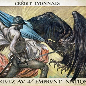 Credit Lyonnais. Subscribe to the 4th National Loan, 1918 (colour litho)
