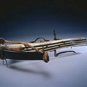 Crossbow, early 17th century (wood, antler, flax cord & steel)