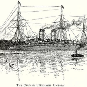 The Cunard Steamship Umbria, 1891 (litho)