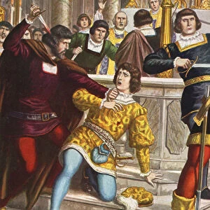 Death of Giuliano de Medici in the Duomo, Florence in 1478. The Pazzi Conspiracy