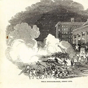 Demonstration at Jersey City in favour of the Annexation by the United States of Texas, illustration from Illustrated London News, 22nd March, 1845 (engraving)