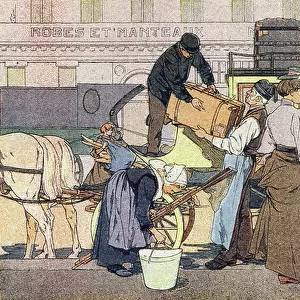 Departure to the country, in Imagier de l'enfance, c. 1900 (engraving)