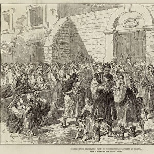 Distributing Charitable Funds to Herzegovinian Refugees at Ragusa (engraving)