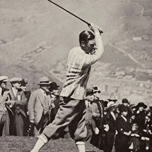 The Duke of York playing golf, Ton Pentre, Wales, 1924 (b / w photo)