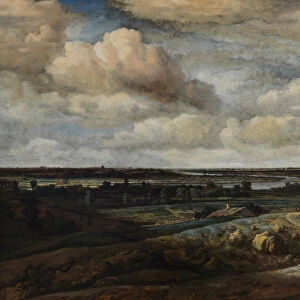 Dutch Panorama Landscape with a River, 1654 (oil on canvas)