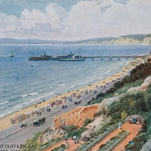 East Cliff and Zig Zag, Bournemouth (colour litho)