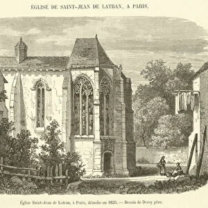 Eglise Saint-Jean de Latran, a Paris, demolie en 1835 (engraving)