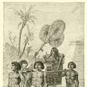 An Egyptian Princess in her palanquin, according to Wilkinson (engraving)