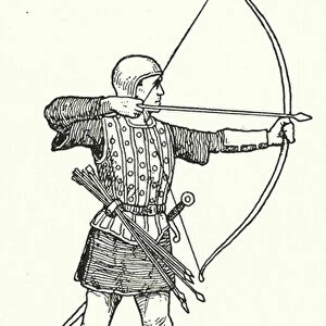 English Archer of the time of Agincourt (litho)
