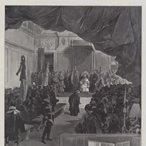 The English Pilgrims in Rome, Pope Leo XIII receiving the Address (litho)