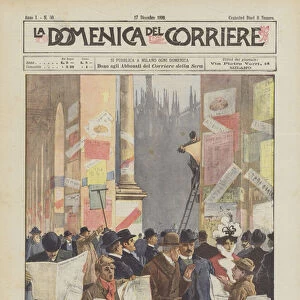 The Entrance Of Galleria V E In Milan, On The Eve Of The General Administrative Elections (10 December) (colour litho)