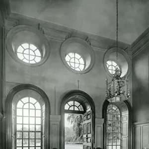 The entrance hall at Biddesden House, Wiltshire, 1938, from The English Manor House (b/w photo)