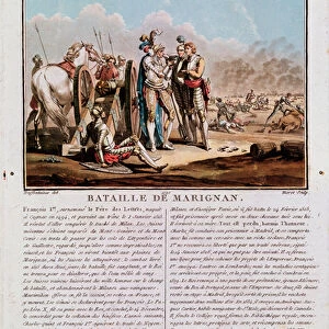 Episode of the Battle of Marignan, 14th September 1515, 1790 (coloured engraving)