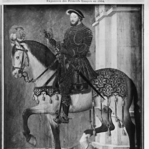 Equestrian portrait of King Francis I of France (w / c on vellum)
