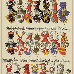Examples from the "Katze"Roll in Constance (colour litho)