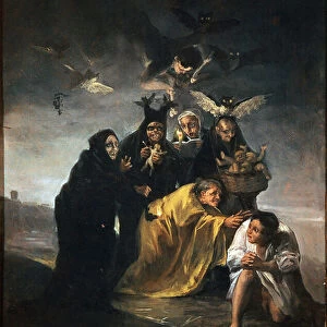 Exorcism or witches. Painting by Francisco de GOYA Y LUCIENTES (1746-1828), 1797-1798