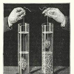 Experiment of instantaneous crystallization (engraving)