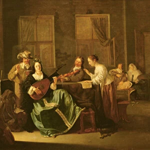 Family Concert, or Music Party (oil on canvas)