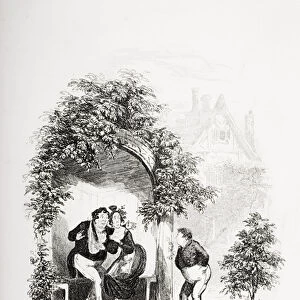 The fat boy awake on this occasion only, illustration from The Pickwick Papers