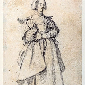 Female Figure (black chalk on paper)