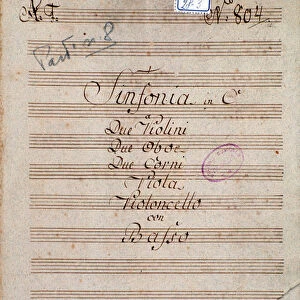 First page of musical score of Symphony in C by Pleyel