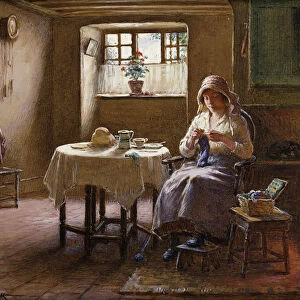 A Fishermans Wife - Fifeshire Interior, (watercolour heightened with white)