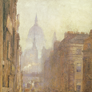 Fleet Street, 1892 (w / c heightened with white on paper)