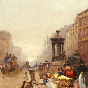 Flower Girls in the Strand, 1892 (w / c heightened with white on paper)