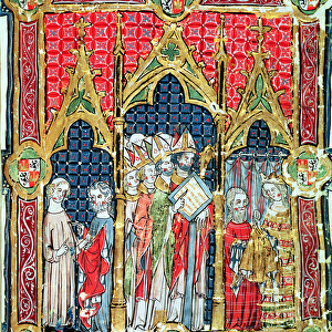 Fol. 13r Coronation of the Kings of Aragon and Castille: Alfonso VII (1105-57