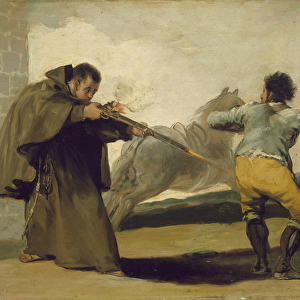 Friar Pedro Shoots El Maragato as His Horse Runs Off, c. 1806 (oil on panel)