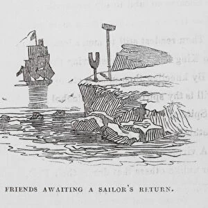 Friends awaiting a Sailors Return (engraving)