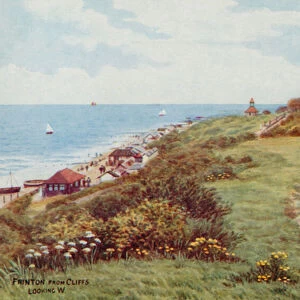Frinton from Cliffs, looking West (colour litho)