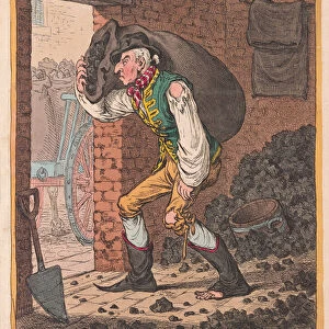 Georgey in the Coal Hole, pub. 1800 (hand coloured engraving)