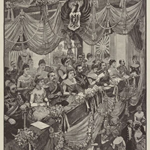 The German Emperor and Empress at the Royal Italian Opera (engraving)