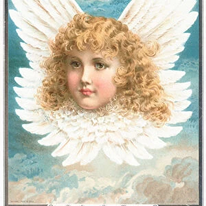 Good Angels Guard Thee, New Year Card (chromolitho)